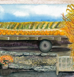 Pumpkins on a Truck in southern Illinois