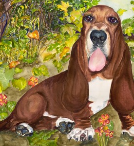 Fergi-in-the-Fall,-Basset-Hound