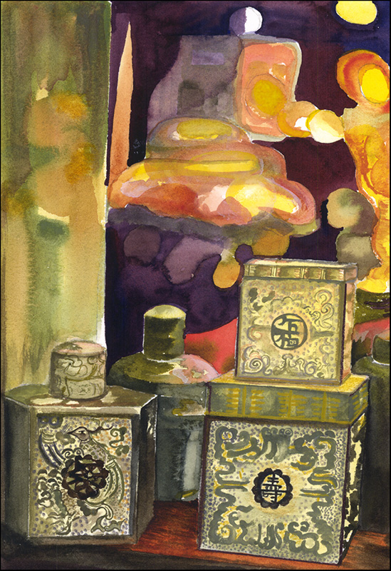 Green Tea Cans of Mariage Frères, Paris, France