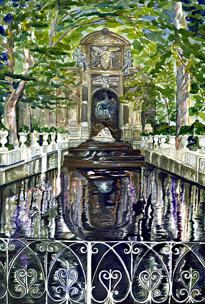 Medici Fountain is a monumental fountain in the Jardin du Luxembourg in the 6th arrondissement in Paris.